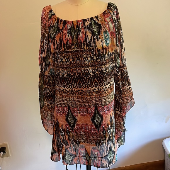 Multi Color Multi Pattern Boho Lightweight Dress - Picture 7 of 7